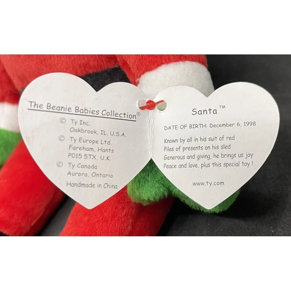Ty Beanie Baby Santa 1998 Plush Toy MWMT Retired‎